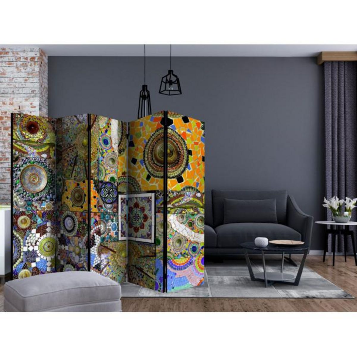 Paris Prix Paravent 5 Volets  Solar Mosaic  172x225cm