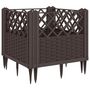Voir la diapositive 2 : VIDAXL Jardiniere avec piquets marron 43,5x43,5x43,5 cm PP