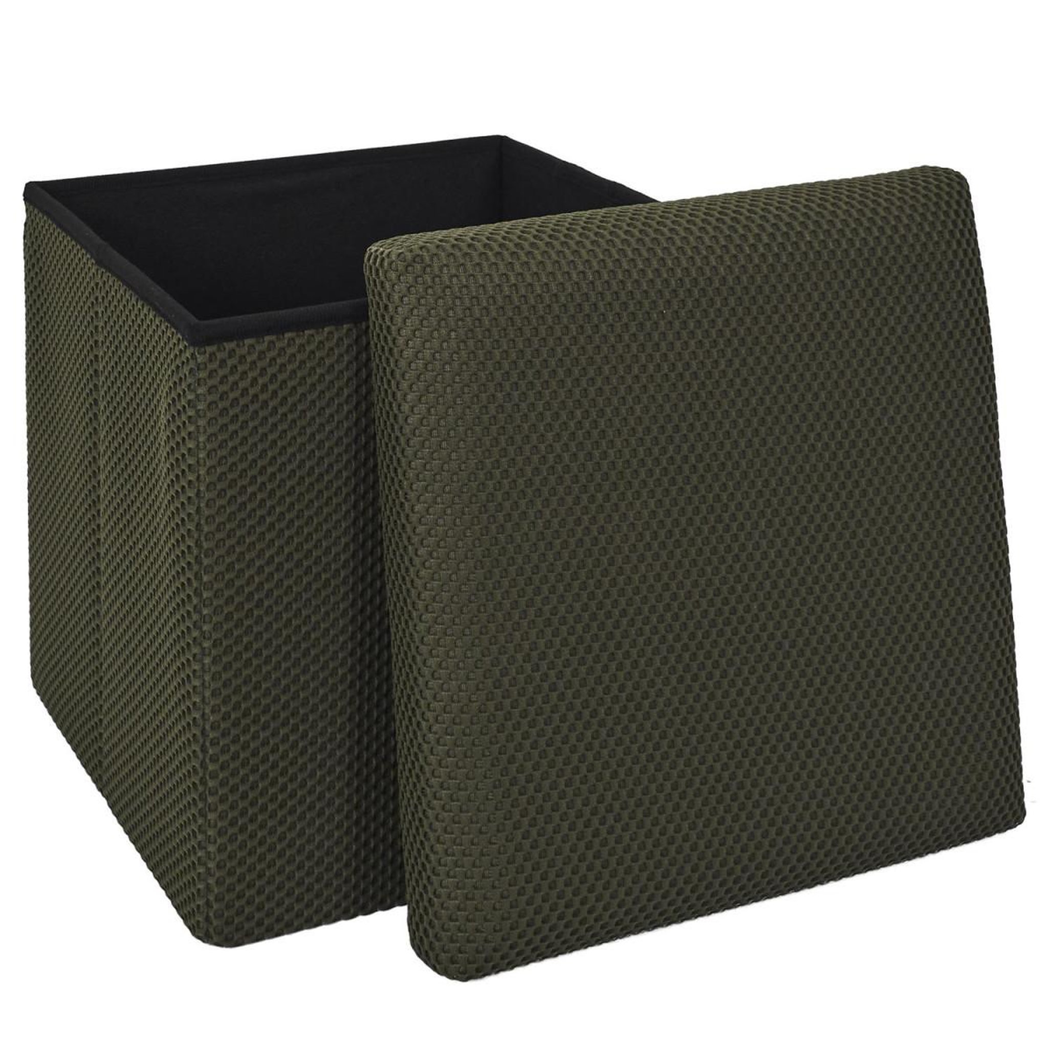 Voir la diapositive 3 : The Home Deco Factory Pouf coffre pliable  atome  38cm kaki