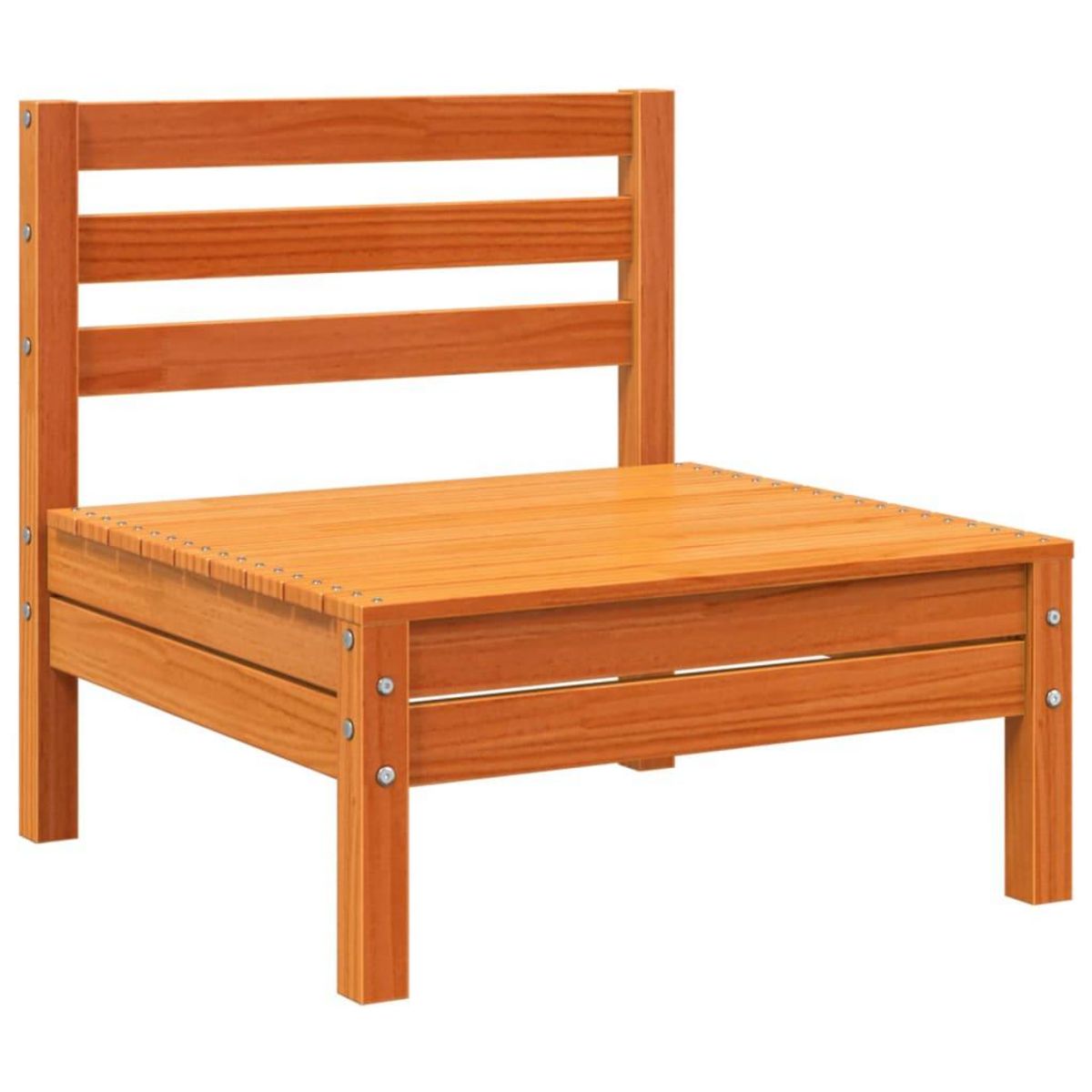 VIDAXL Canape de jardin sans accoudoirs cire marron bois de pin massif