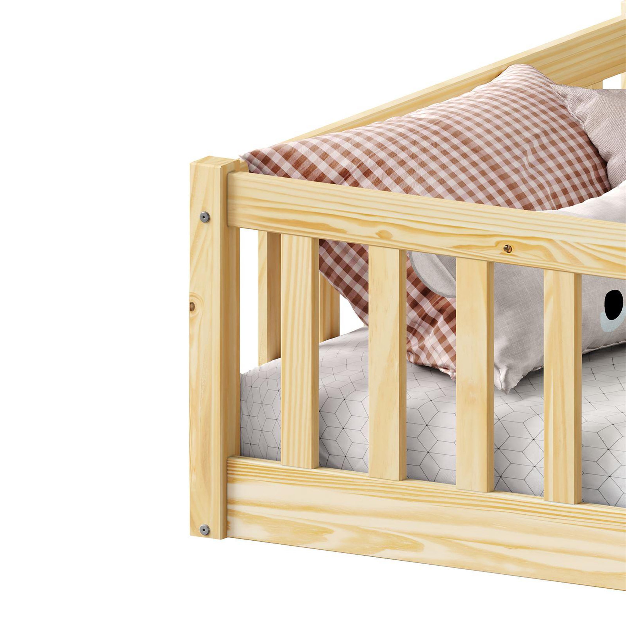 Voir la diapositive 5 : IDIMEX Lit enfant GUSTAVO type Montessori, couchage 90x200 cm, en pin massif