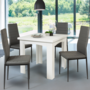 Voir la diapositive 4 : ID MARKET Table à manger extensible rectangle DONA 4-8 personnes blanche 80-160 cm