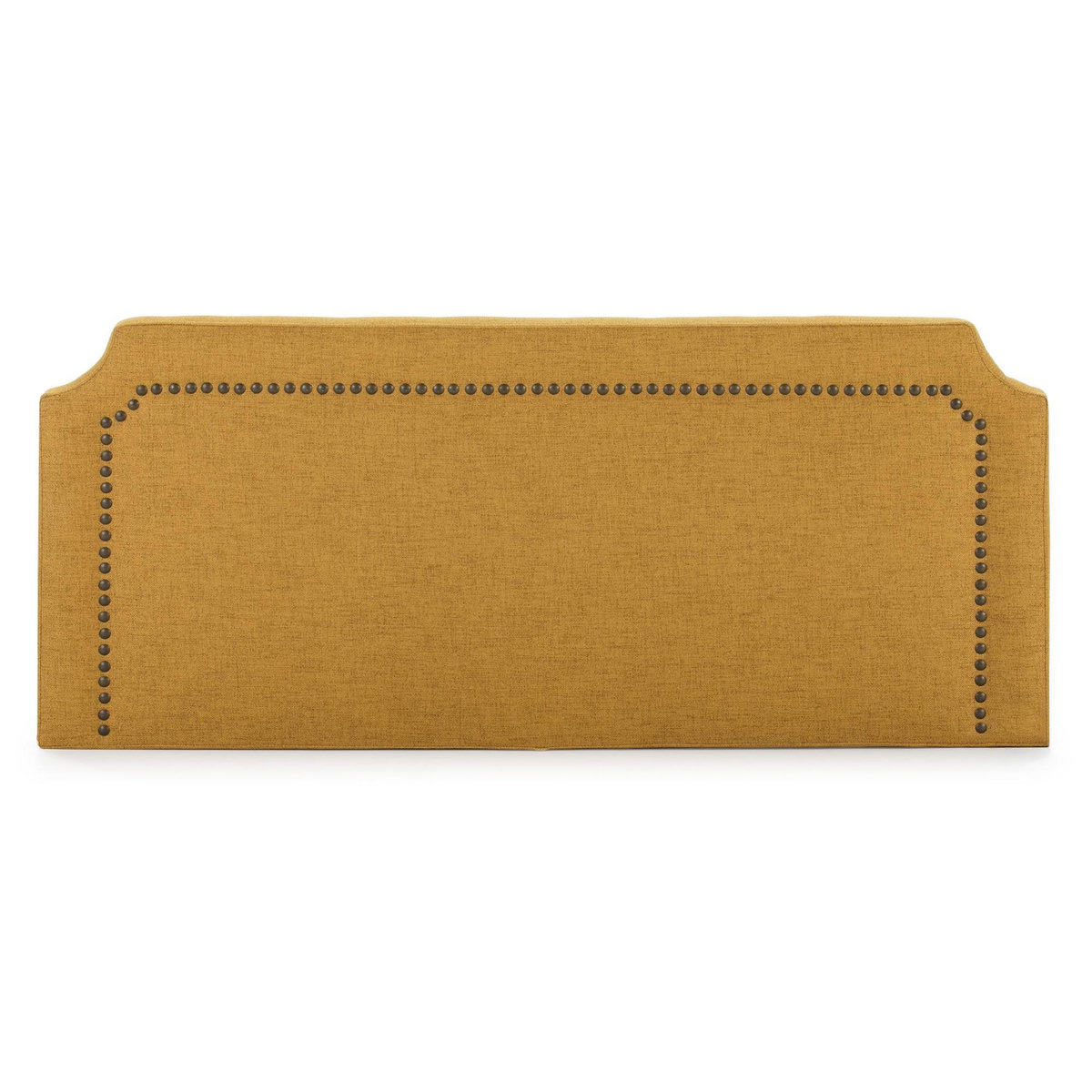 MARCKONFORT Tête de lit tapissée Leonor 160x60 cm Moutarde, Clous en Marron