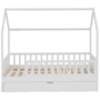 Voir la diapositive 3 : ID MARKET Lit cabane enfant 80 x 160 CM NEREE blanc avec 1 tiroir gigogne et de rangement
