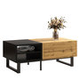 Voir la diapositive 1 : MERAX Table Basse Avec 1 Tiroir Et 3 Niches Bois Et Noir