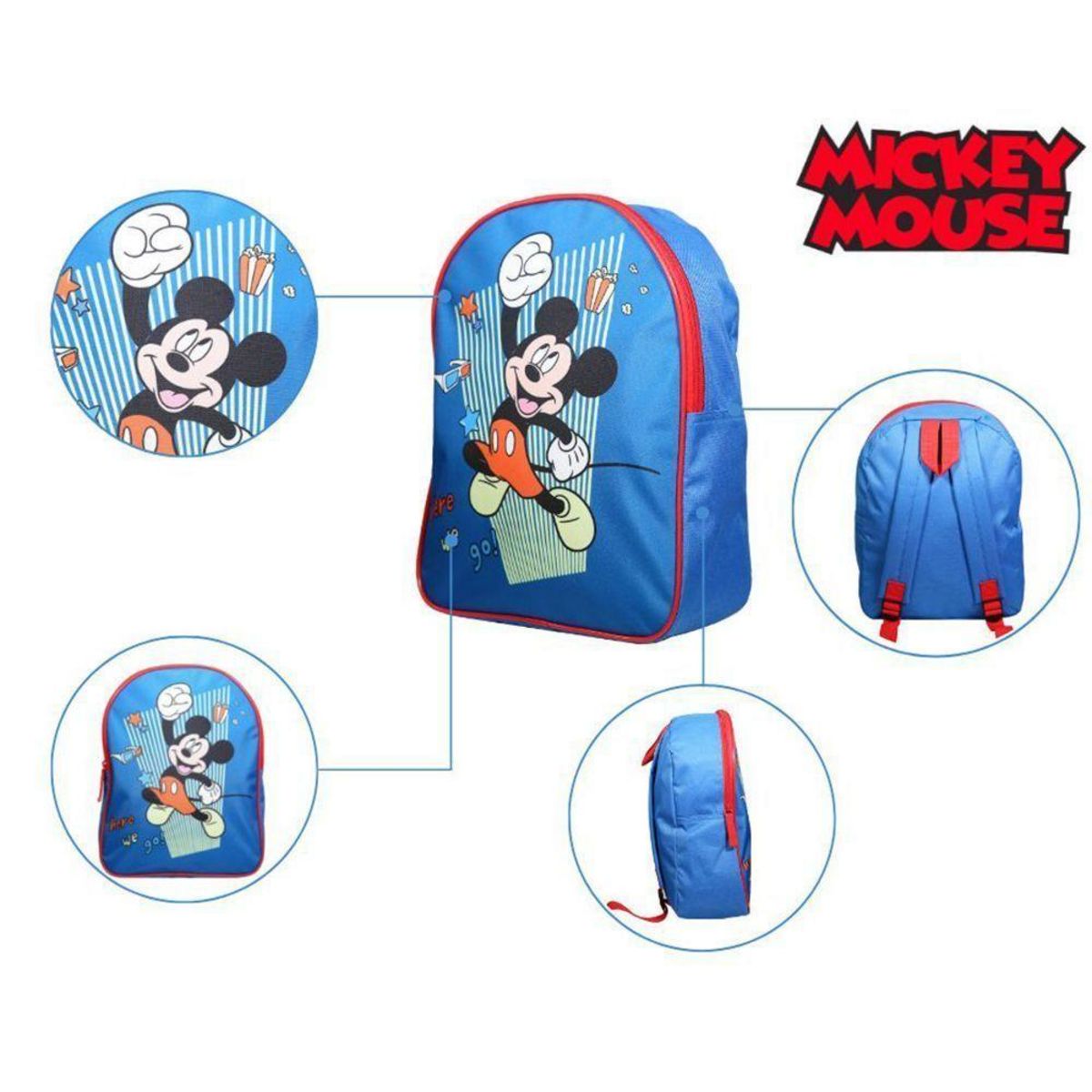 Bagtrotter BAGTROTTER Sac à dos gouter maternelle 31 cm Disney Mickey Bleu