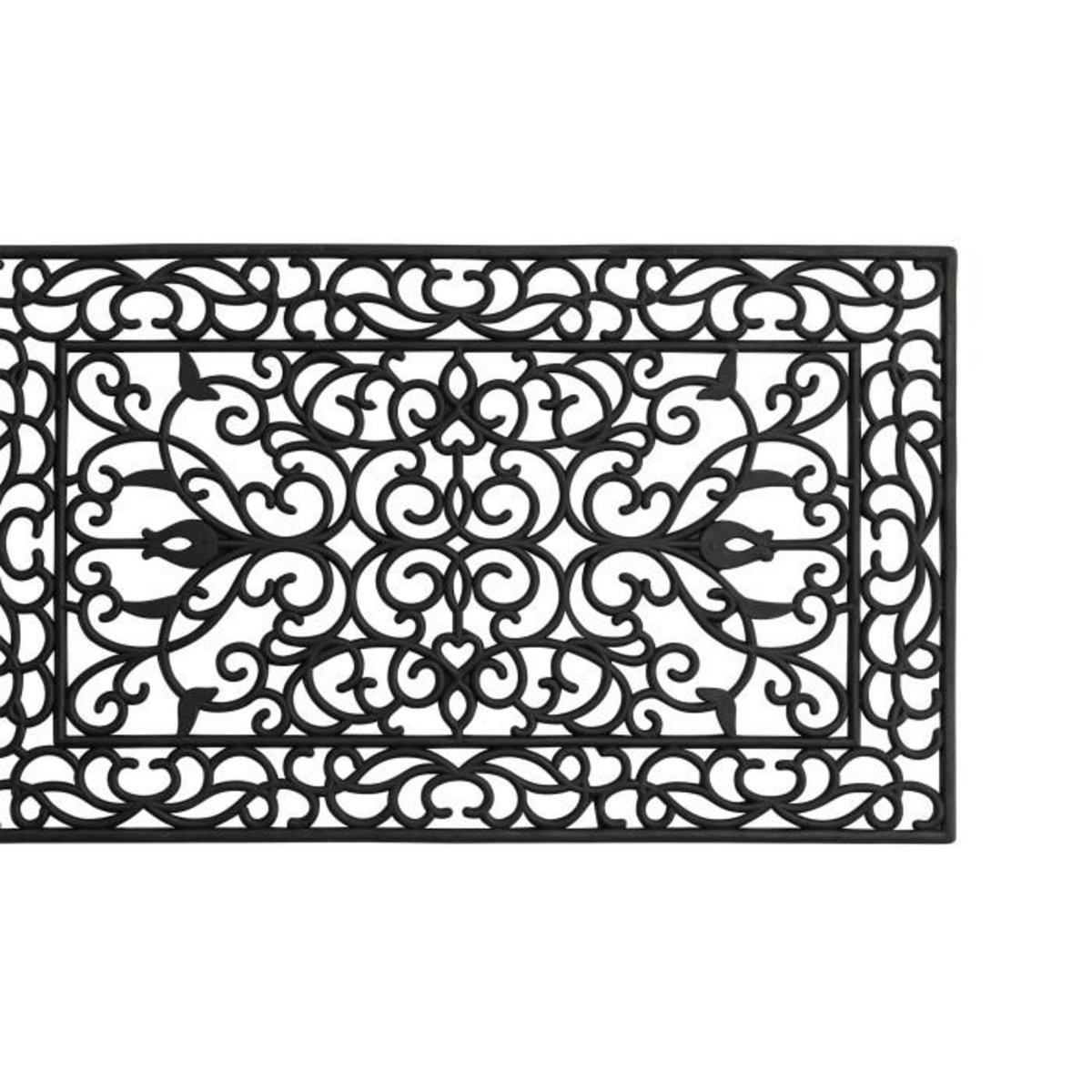 Paris Prix Paillasson Déco  Caoutchouc  45x75cm Noir