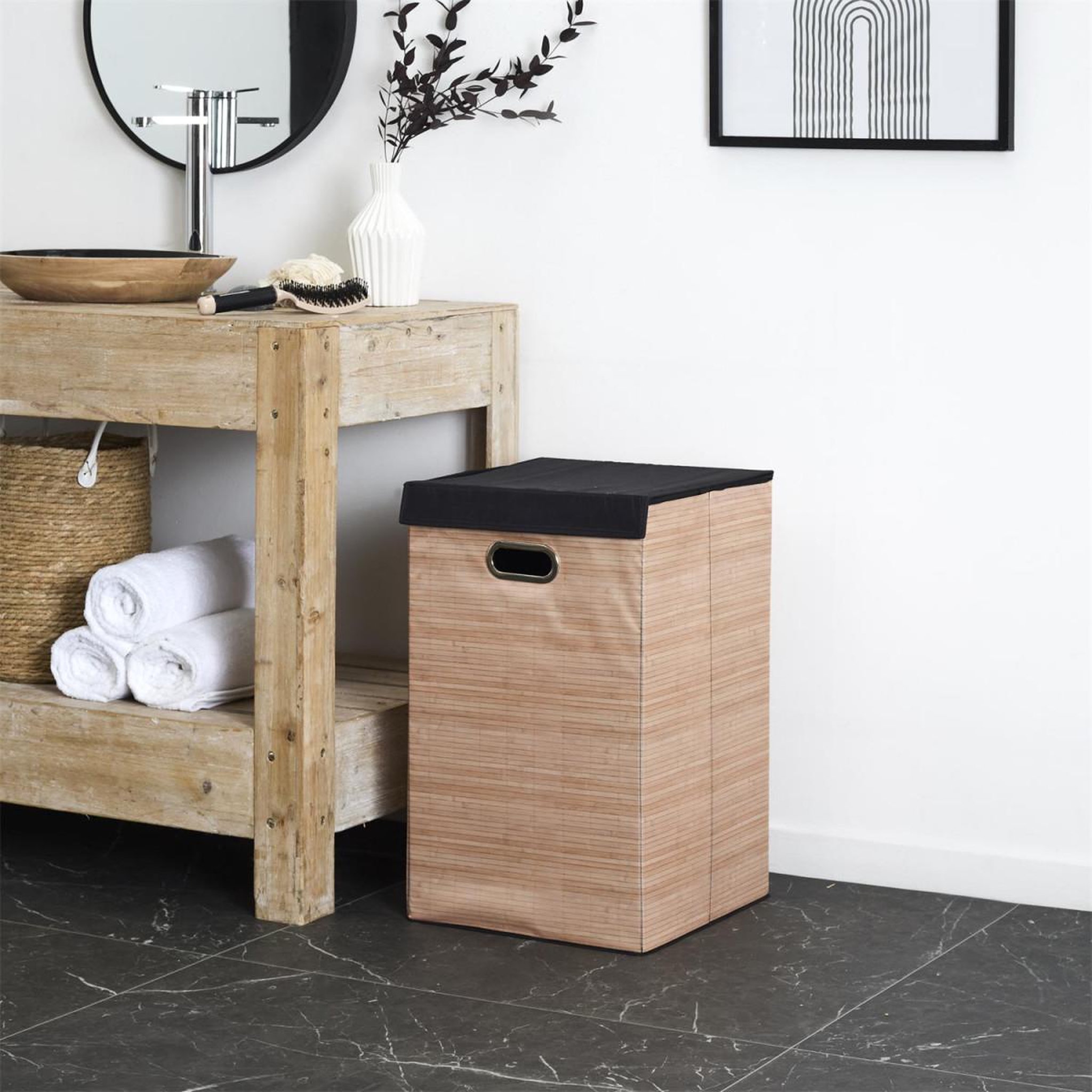 Voir la diapositive 6 : Je cherche une idee Panier à linge carré  lou  58cm naturel