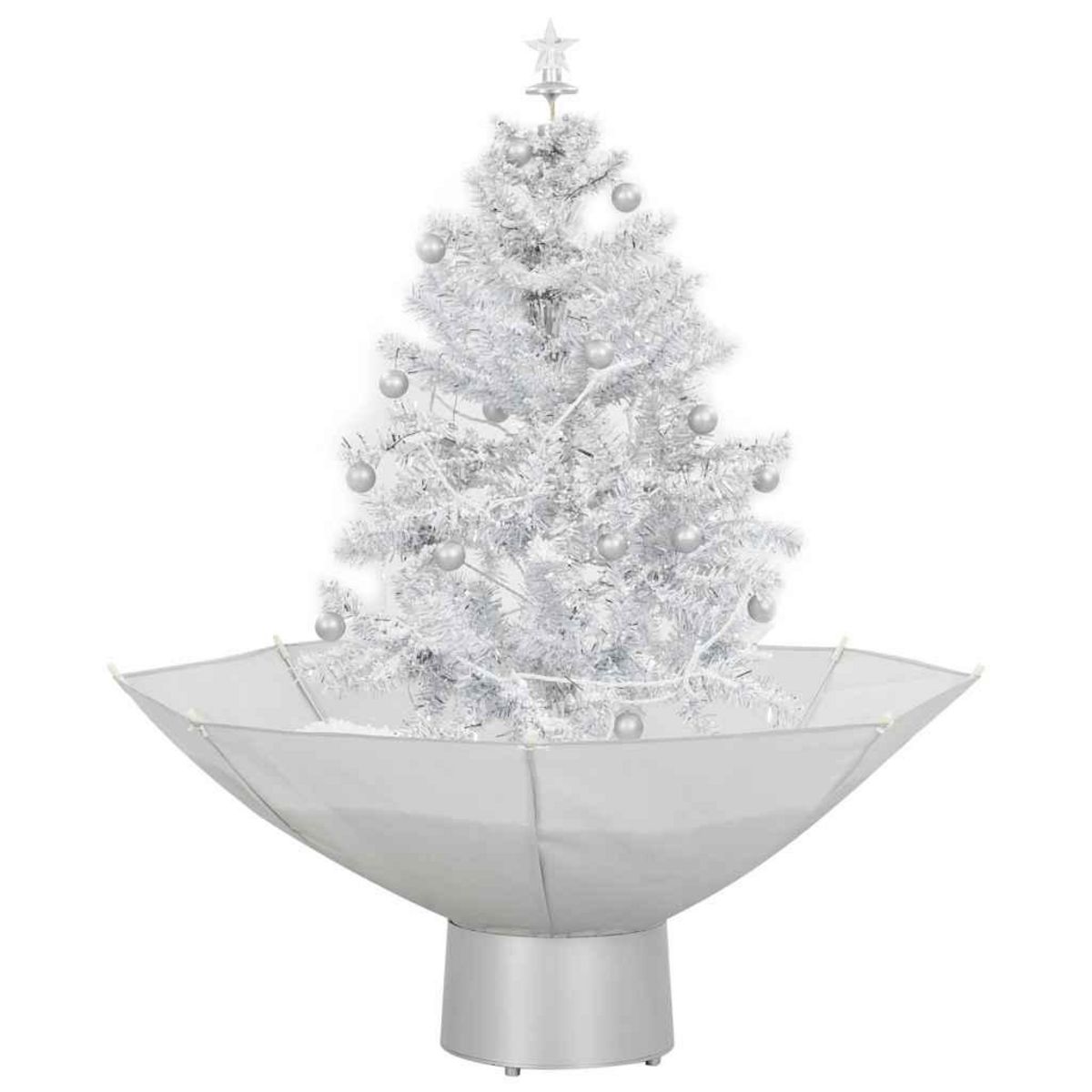 VIDAXL Arbre de Noël neigeux avec base de parapluie Blanc 75 cm