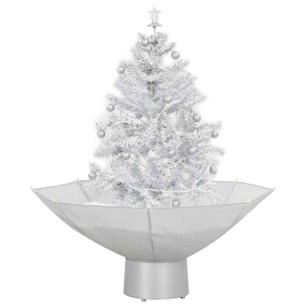 VIDAXL Arbre de Noël neigeux avec base de parapluie Blanc 75 cm