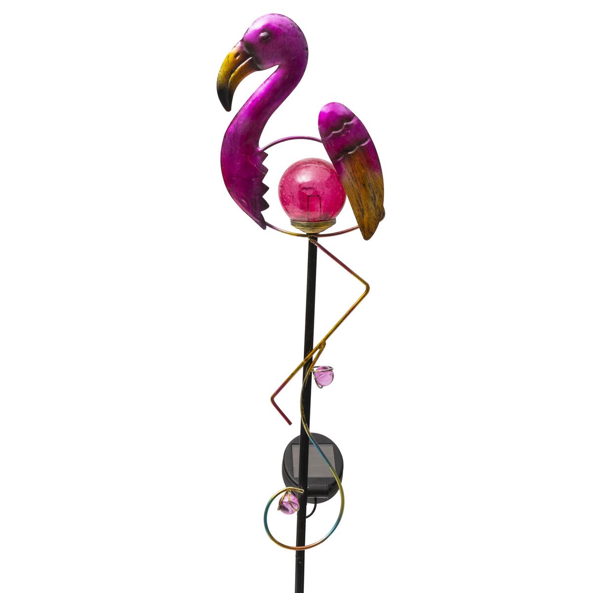  Flamant solaire à planter solaire 1 LED blanche  H 84cm