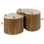 Voir la diapositive 5 : BEST MOBILIER Jade - lot de 2 tables basses gigognes effet travertin - pieds en bois massif de manguier - 93 et 76 cm