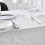 Voir la diapositive 3 : Paris Prix Nappe Antitache Imprimé  Mikado  140x240cm Blanc & Argent