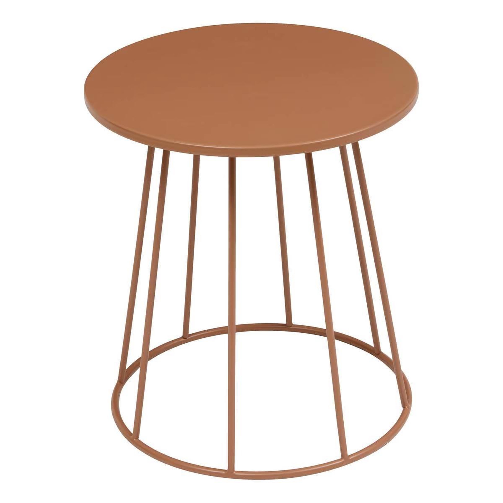 ATMOSPHERA Table d'Appoint en Métal  Latte  38cm Terracotta