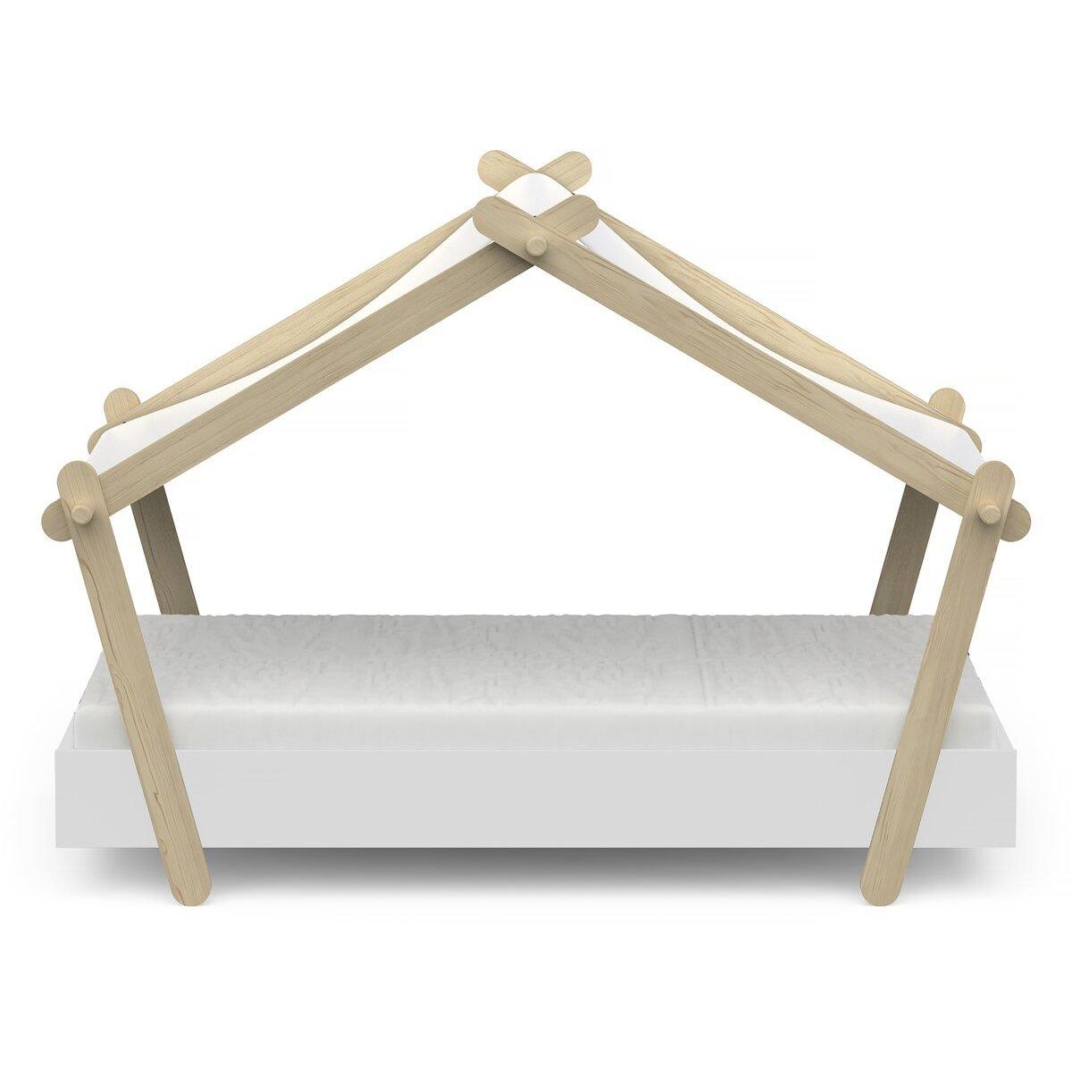 Habitat et Jardin Lit cabane surélevé enfant   Lodge   - 70 x 140 cm - Blanc mat