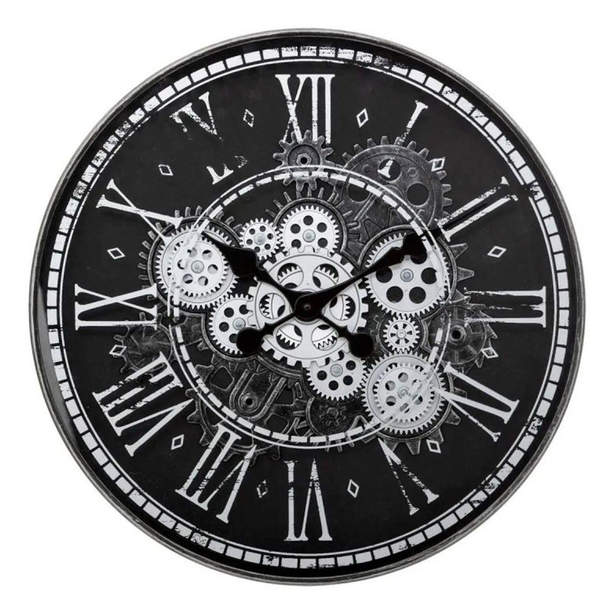 ATMOSPHERA Horloge murale vintage  izia  50cm noir & blanc