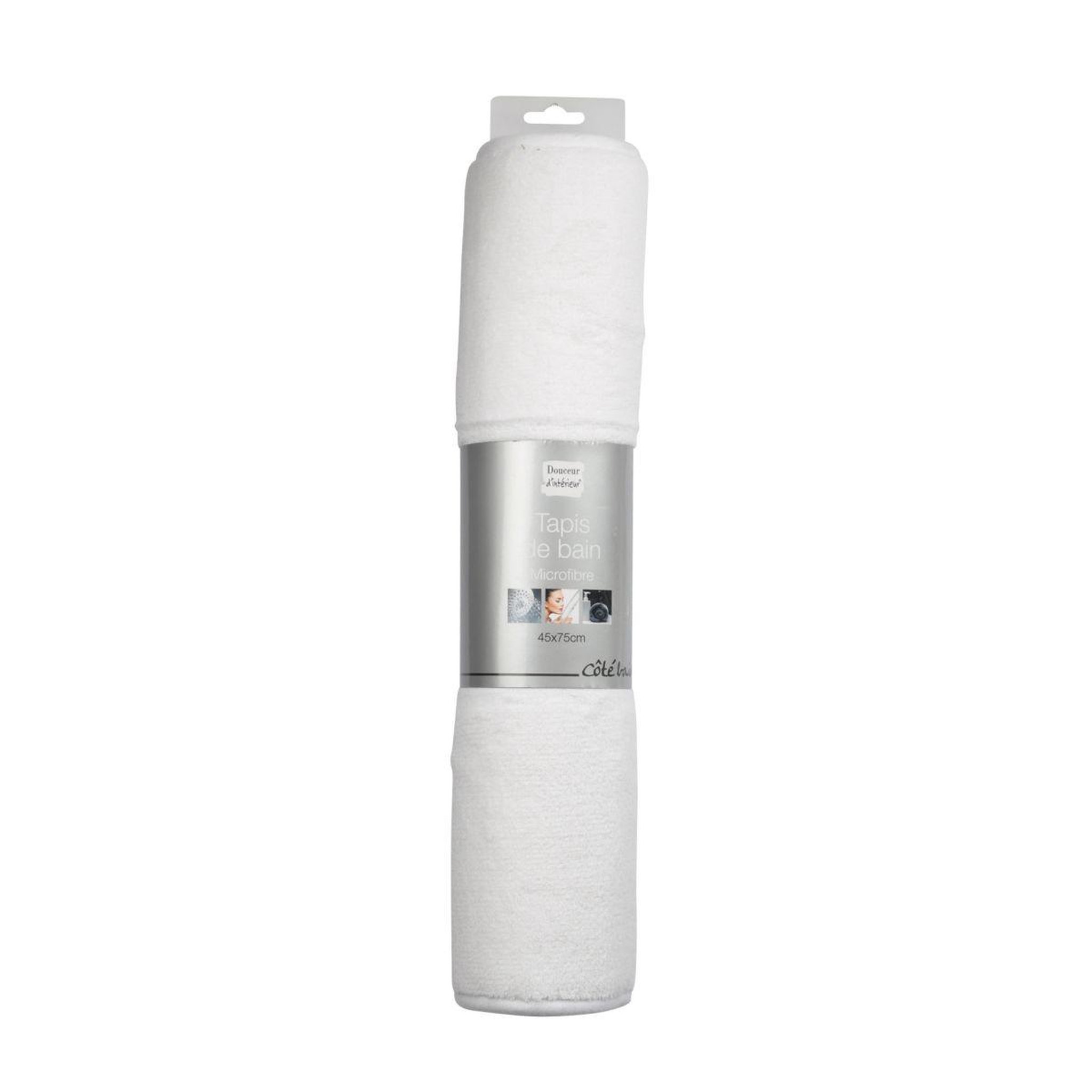 Voir la diapositive 3 : Douceur d'Intérieur Tapis de bain microfibre  vitamine ii  45x75cm blanc