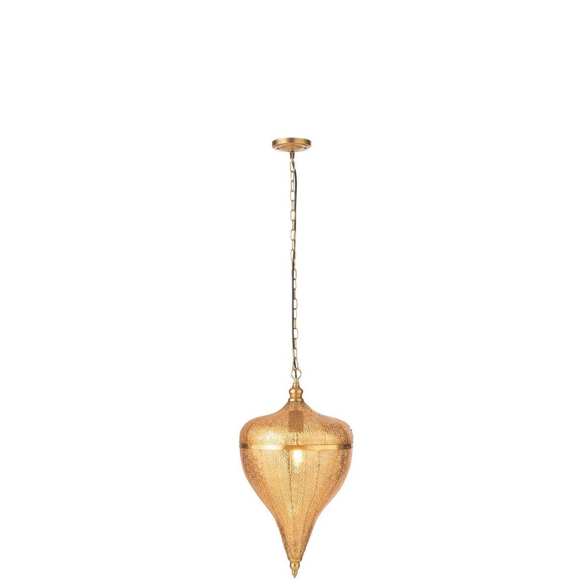 Voir la diapositive 2 : J-LINE Lampe suspension en métal  goutte  57cm or