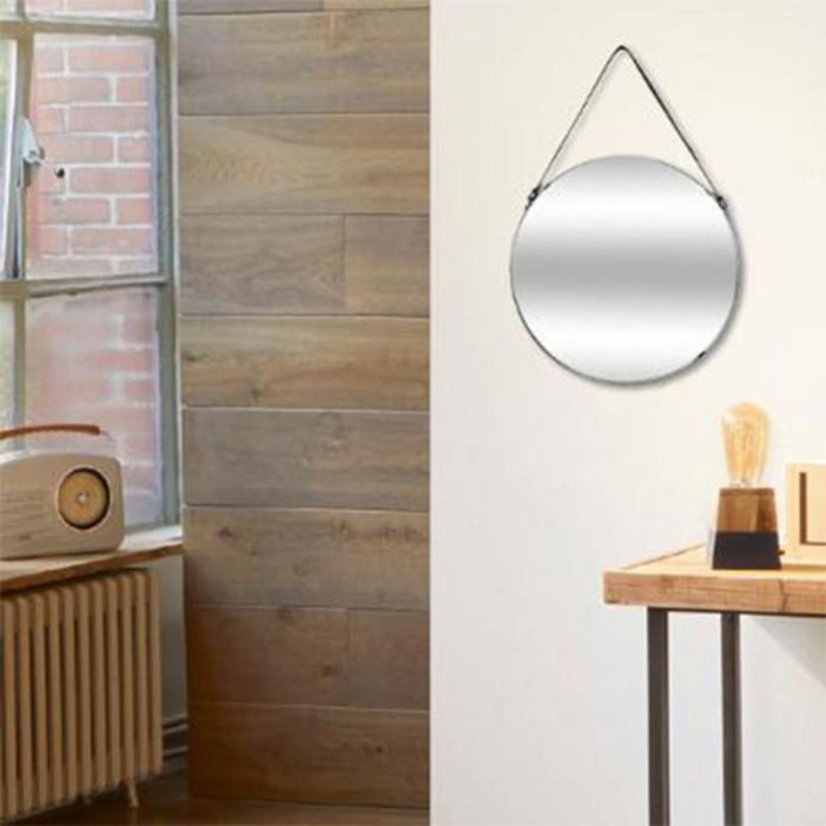 ATMOSPHERA Miroir Mural Design en Métal  Belt  38cm Noir