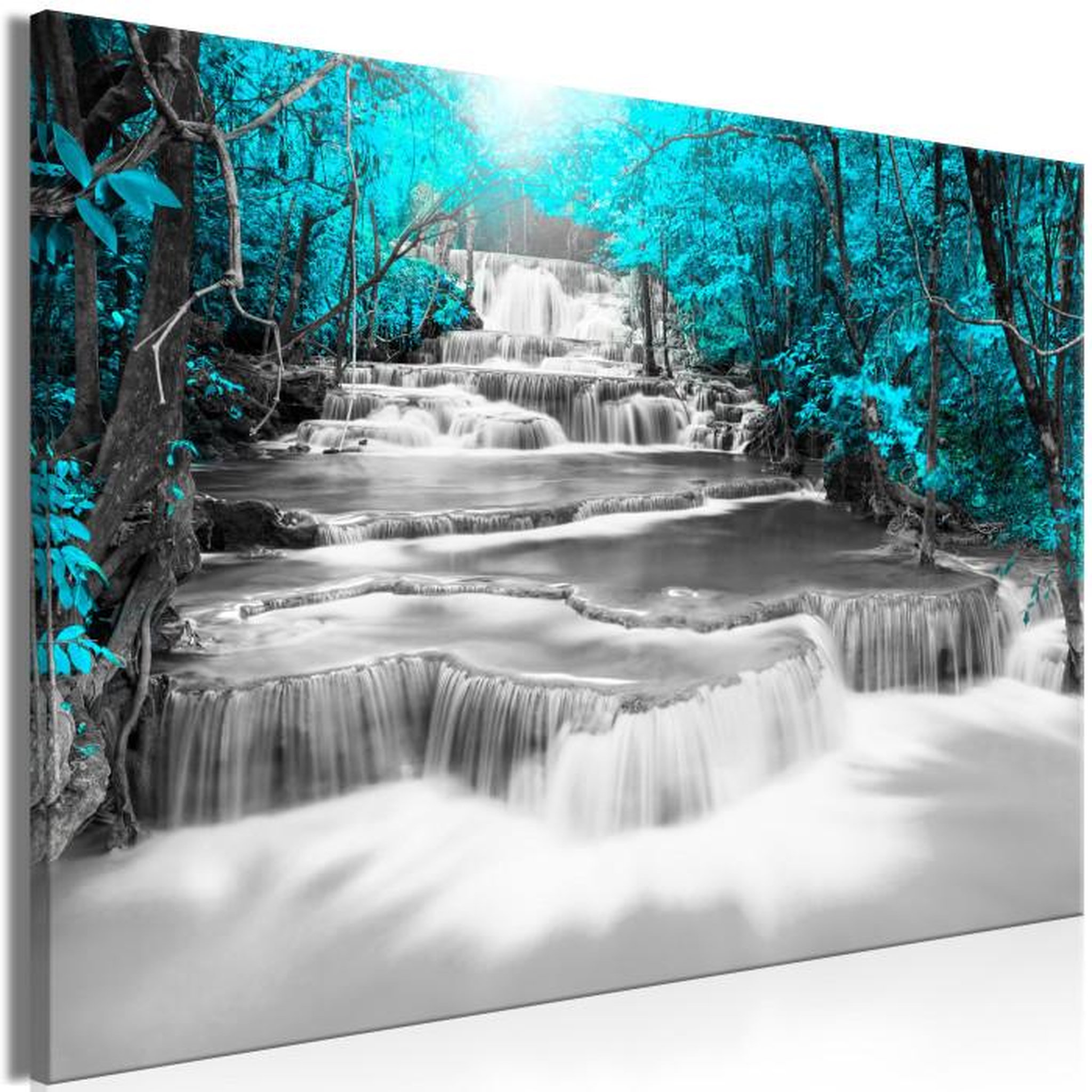 Paris Prix Tableau Imprimé  Cascade of Thoughts Wide Turquoise. Coloris disponibles : Multicolore