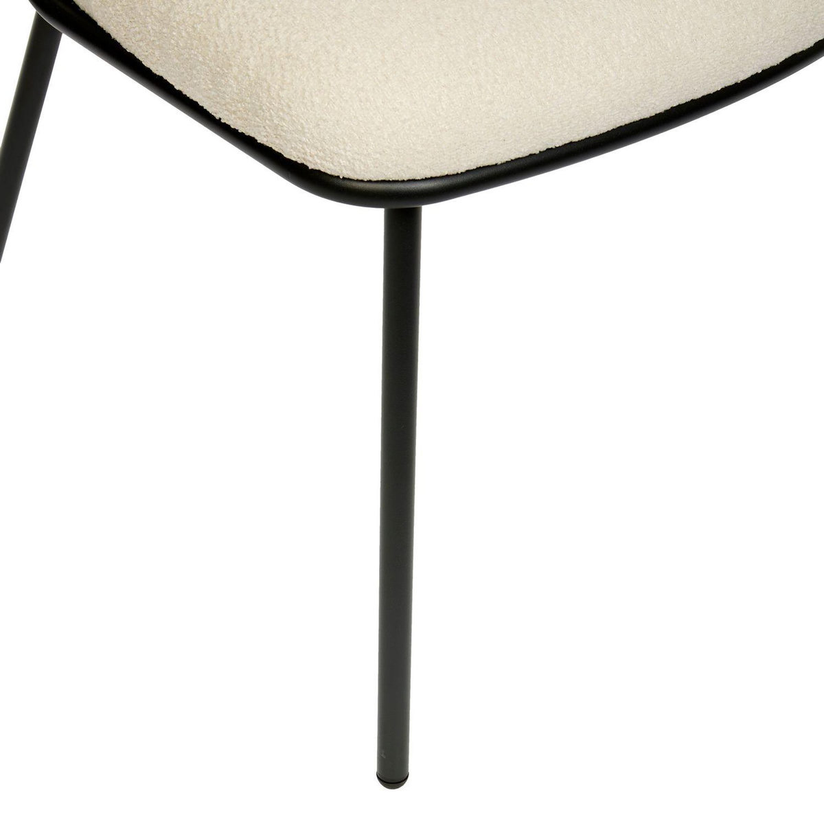 ATMOSPHERA Lot de 2 chaises en tissu chenille et pieds métal ALBA