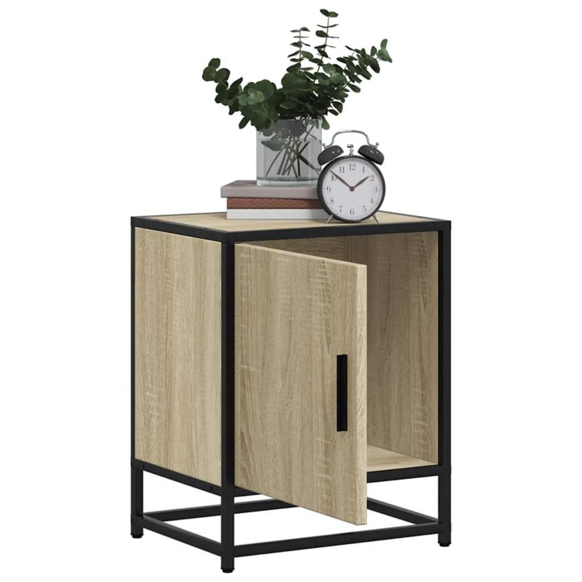 VIDAXL Table de chevet chene sonoma 40x31x50cm bois d'ingenierie metal