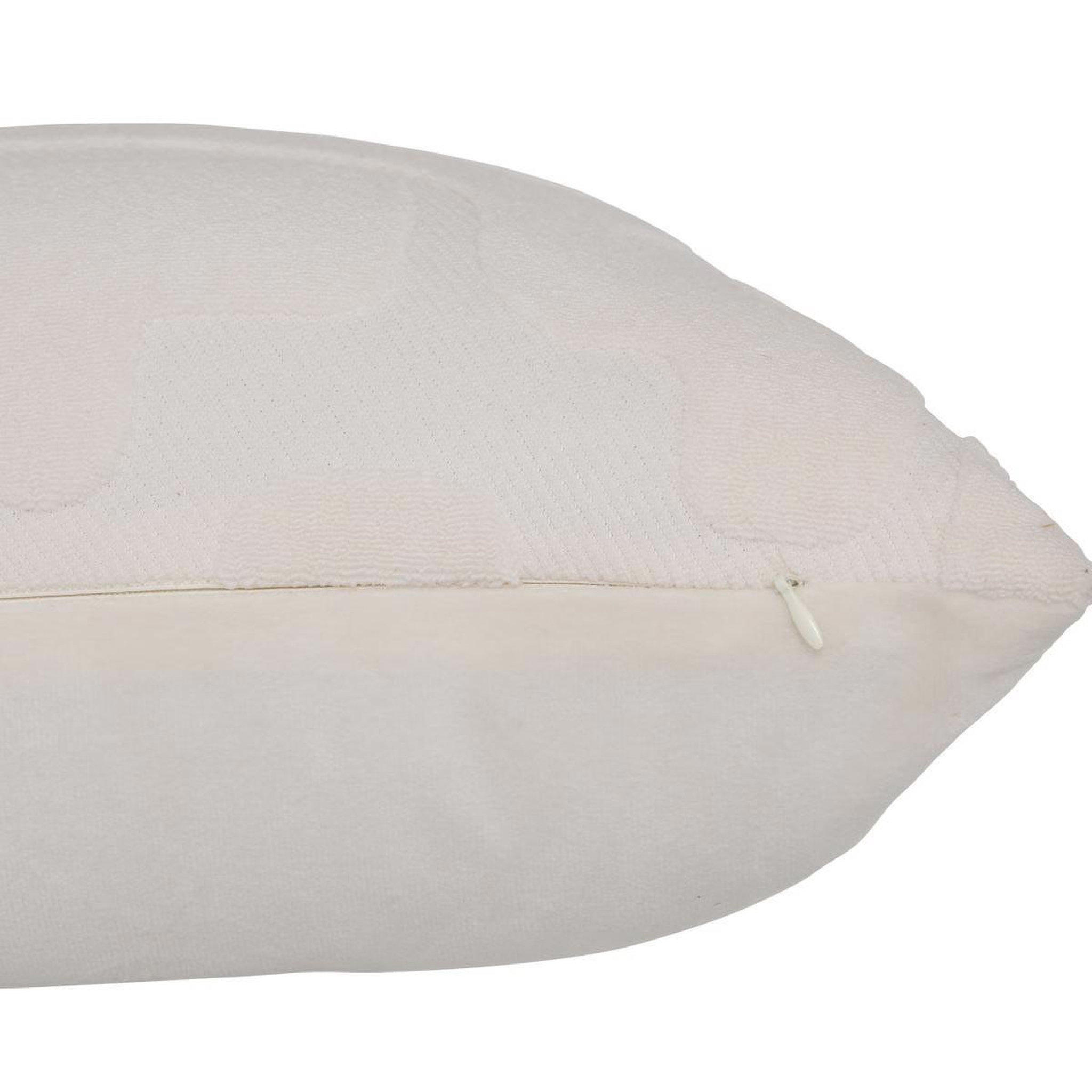 Voir la diapositive 2 : ATMOSPHERA Coussin déco relief  delor  30x50cm blanc