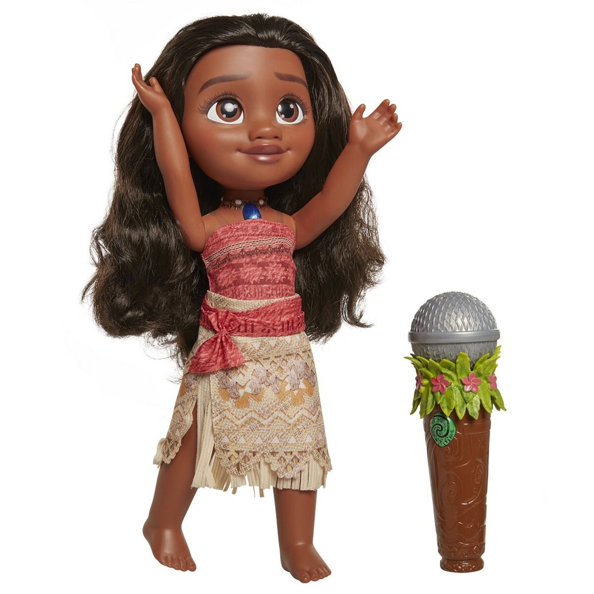 JAKKS PACIFIC Poup e chante avec Vaiana 38 cm et micro Disney