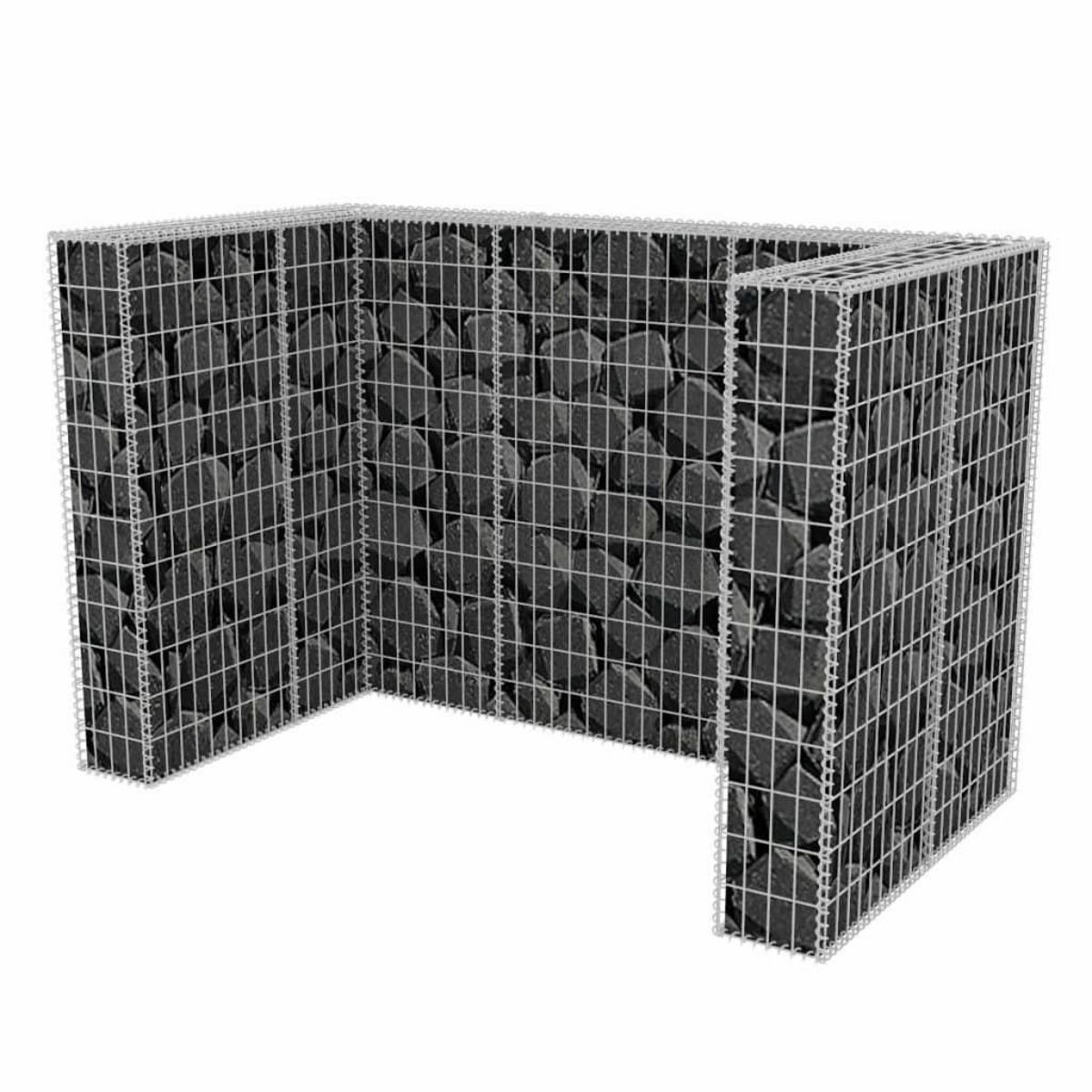 VIDAXL Cadre a gabion de poubelle double Acier 180 x 100 x 120 cm