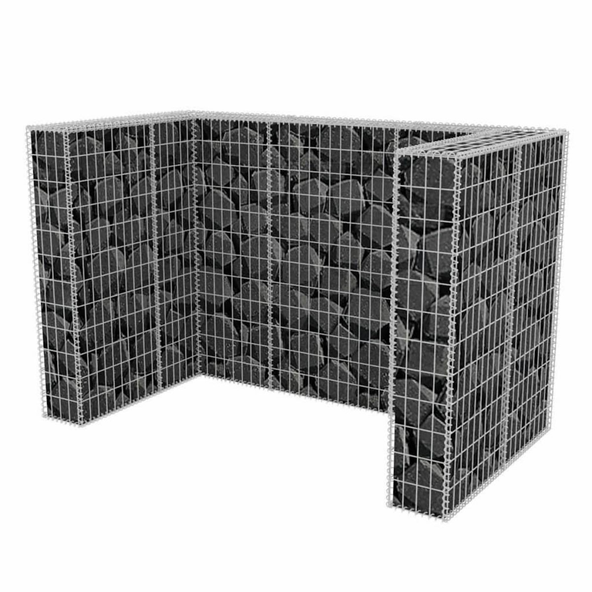 VIDAXL Cadre a gabion de poubelle double Acier 180 x 100 x 120 cm