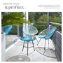 Voir la diapositive 4 : tectake Ensemble de 2 chaises de jardin avec table design rétro dans le style Acapulco bleu