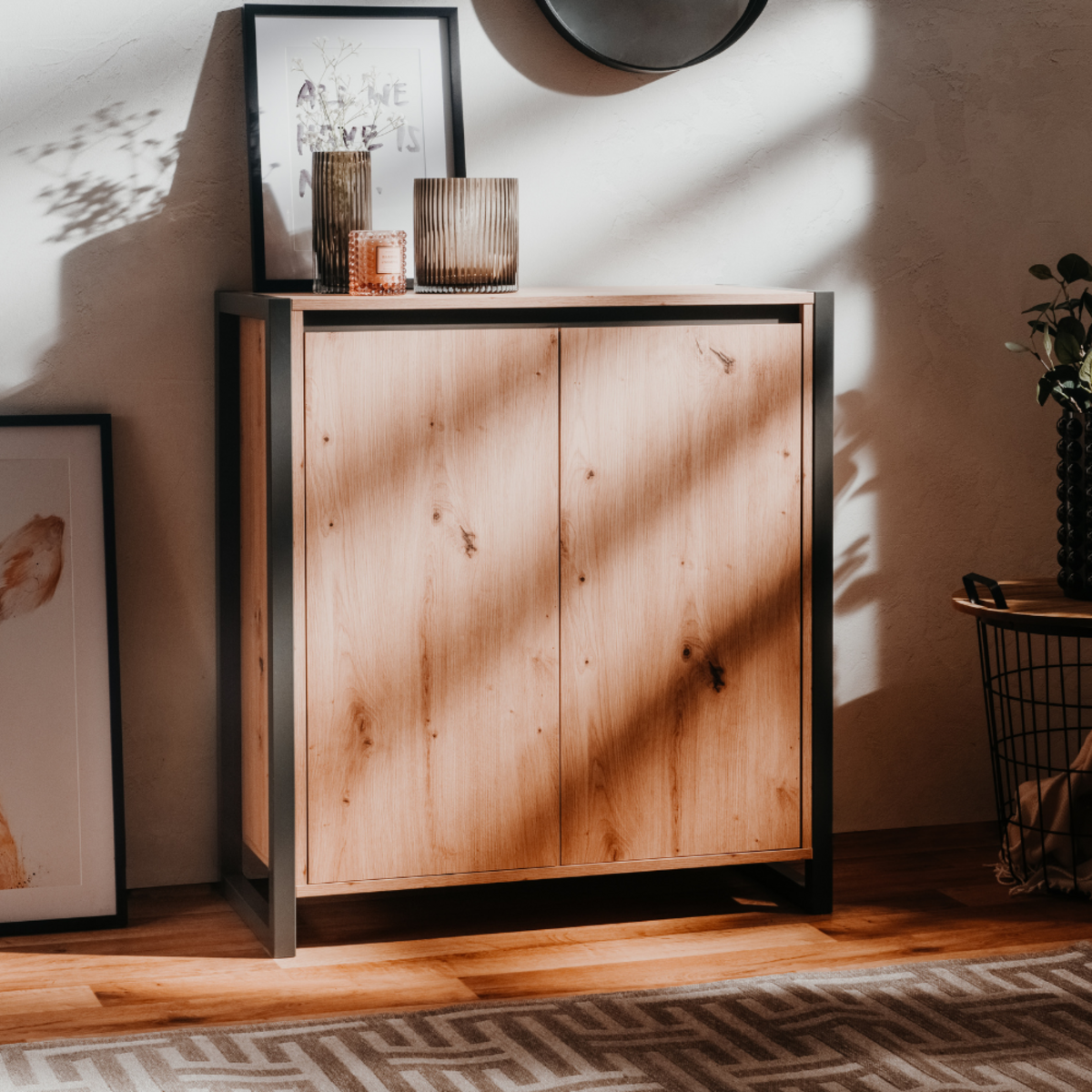 CONCEPT USINE Buffet industriel bois et noir KOTOR