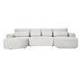 Voir la diapositive 4 : BEST MOBILIER Mahina - canapé panoramique en u 7 places - convertible avec coffre - en tissu bouclette