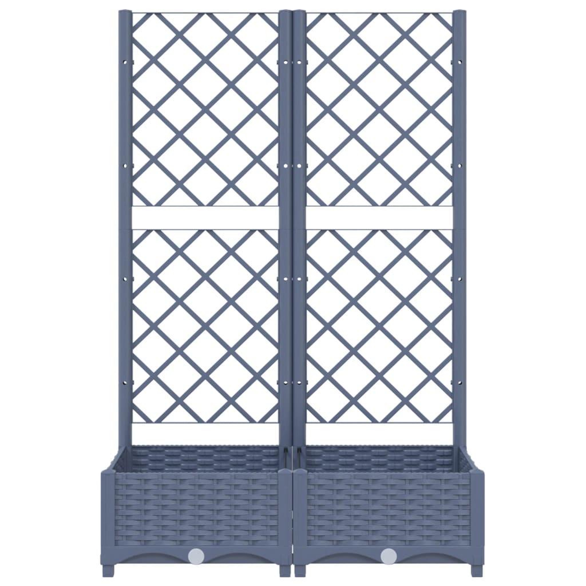 Voir la diapositive 4 : VIDAXL Jardiniere avec treillis bleu gris 80x40x121,5 cm PP