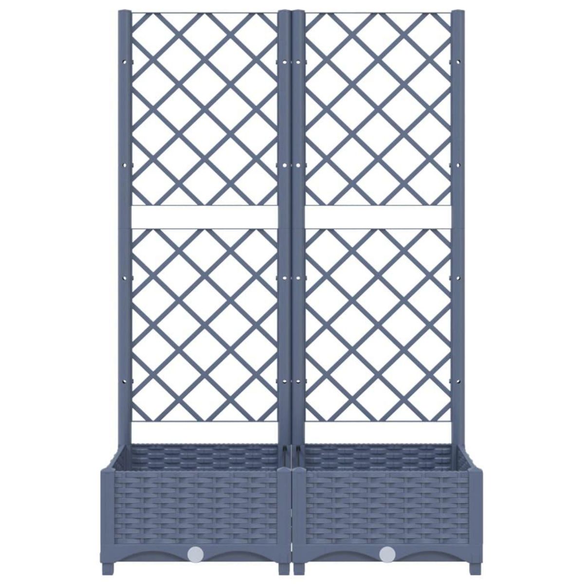 VIDAXL Jardiniere avec treillis bleu gris 80x40x121,5 cm PP