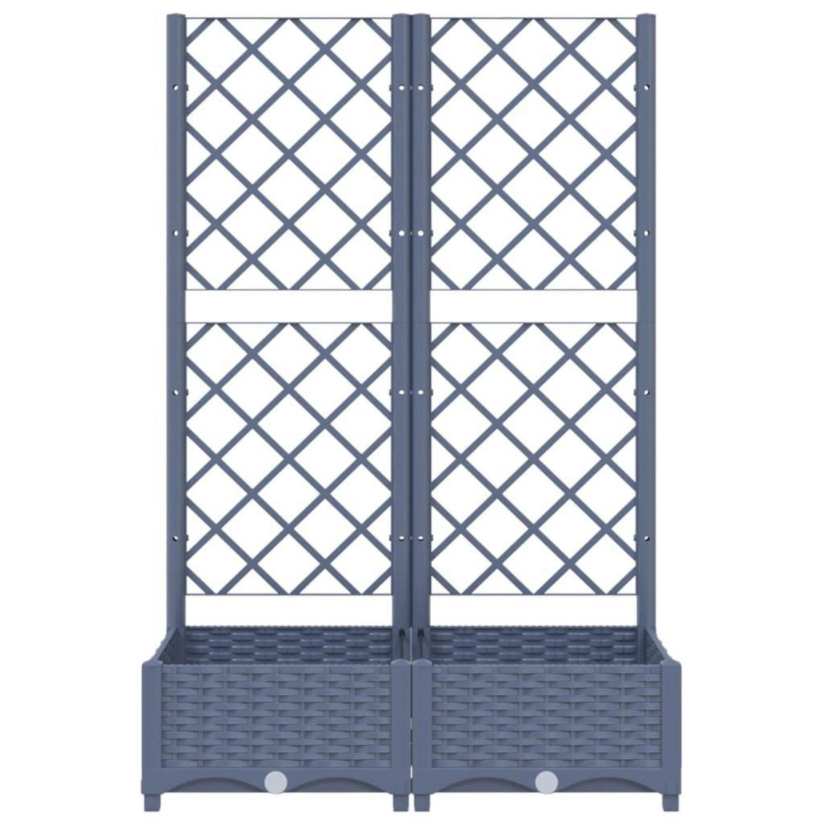 VIDAXL Jardiniere avec treillis bleu gris 80x40x121,5 cm PP