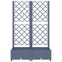 Voir la diapositive 4 : VIDAXL Jardiniere avec treillis bleu gris 80x40x121,5 cm PP