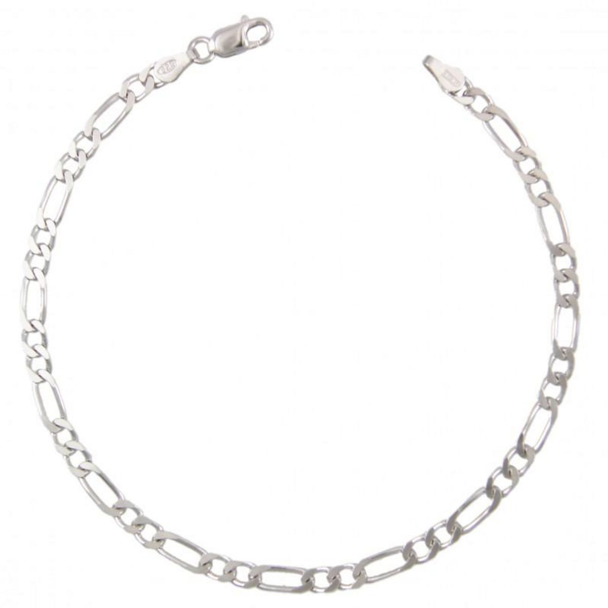 L'ATELIER D'AZUR Bracelet Argent 925/000 Maille Figaro Alternée 1+2 - Homme