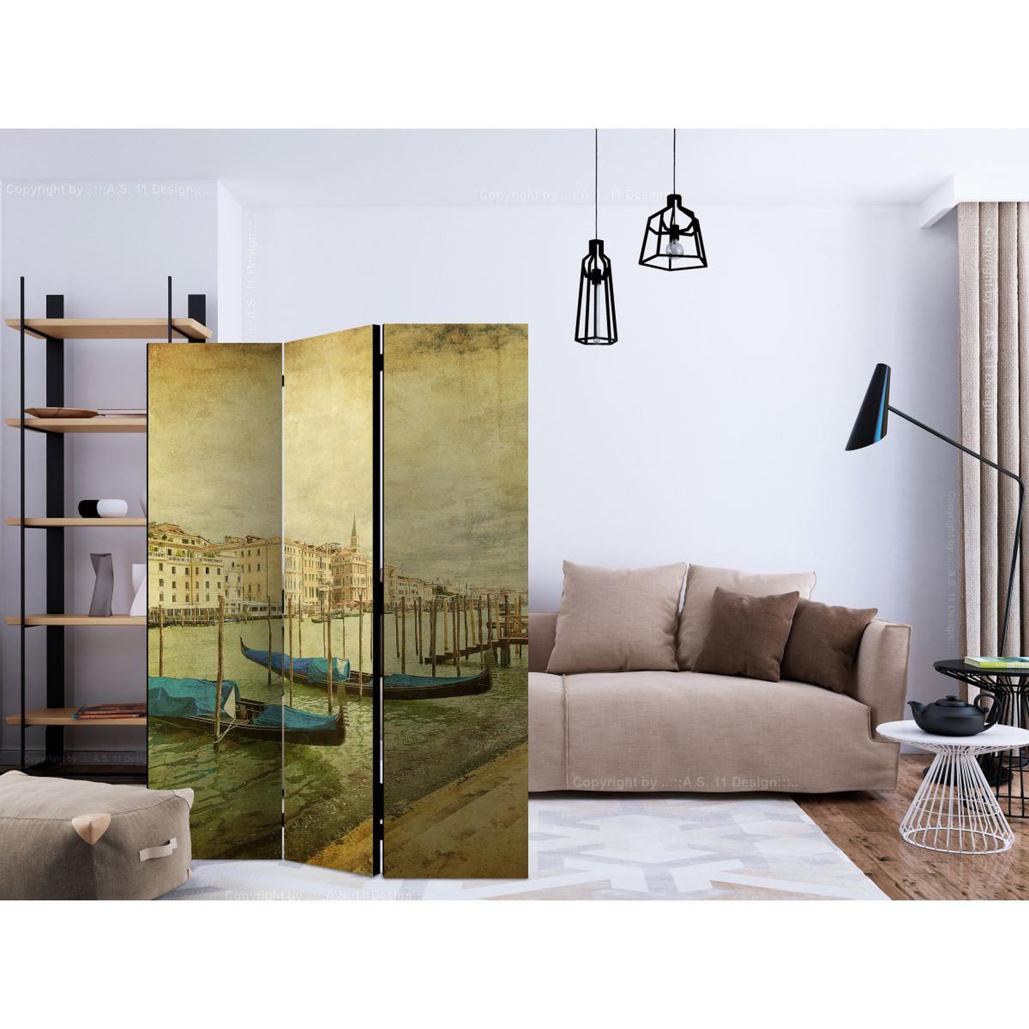 Voir la diapositive 2 : Paris Prix Paravent 3 volets  time travel  135x172cm