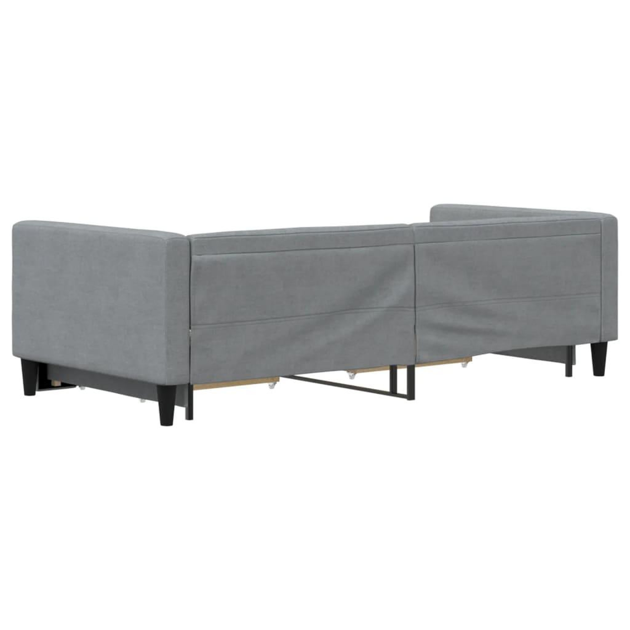 Voir la diapositive 5 : VIDAXL Lit de jour avec gigogne et tiroirs gris clair 90x190 cm tissu
