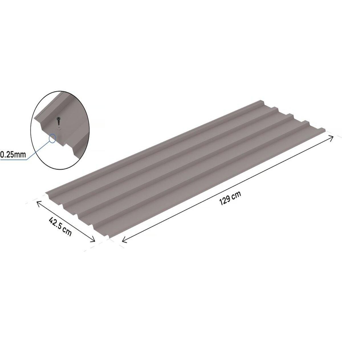 Habitat et Jardin Lot de 12 tôles de bardage en acier galvanisé  Atlanta  - 129 x 42 cm - Taupe