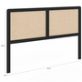 Voir la diapositive 4 : ID MARKET Tête de lit sur pied EDHEN 160 cm cannage et bois noir
