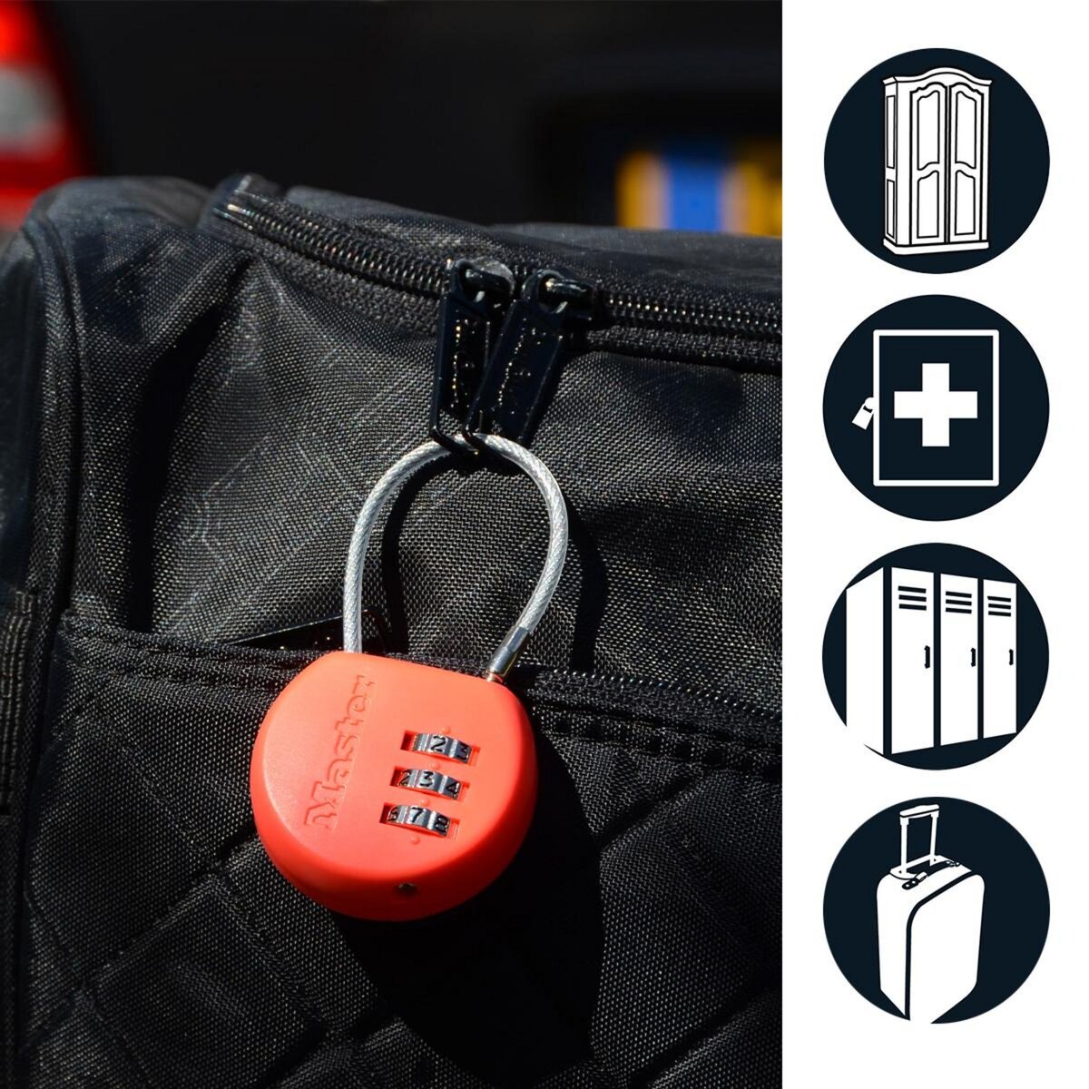 Master lock 4671EURDCOL Cadenas à Combinaison TSA, Couleur Aléatoire, 8,9 x 4,2 x 1,9 cm