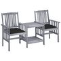 Voir la diapositive 1 : VIDAXL Chaises de jardin avec table a the et coussins Acacia solide