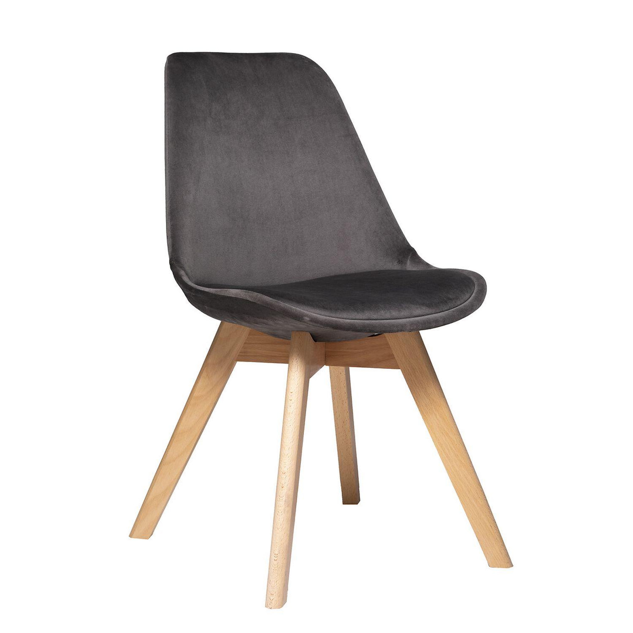 Voir la diapositive 2 : TOILINUX Lot de 4 Chaises effet velours Baya