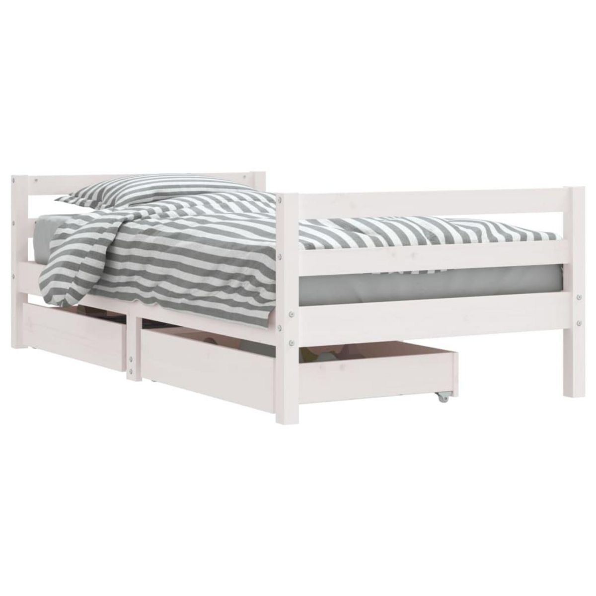 VIDAXL Cadre de lit pour enfant tiroirs blanc 80x160cm bois pin massif