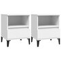 Voir la diapositive 2 : VIDAXL Tables de chevet 2 pcs Blanc 40x35x50 cm