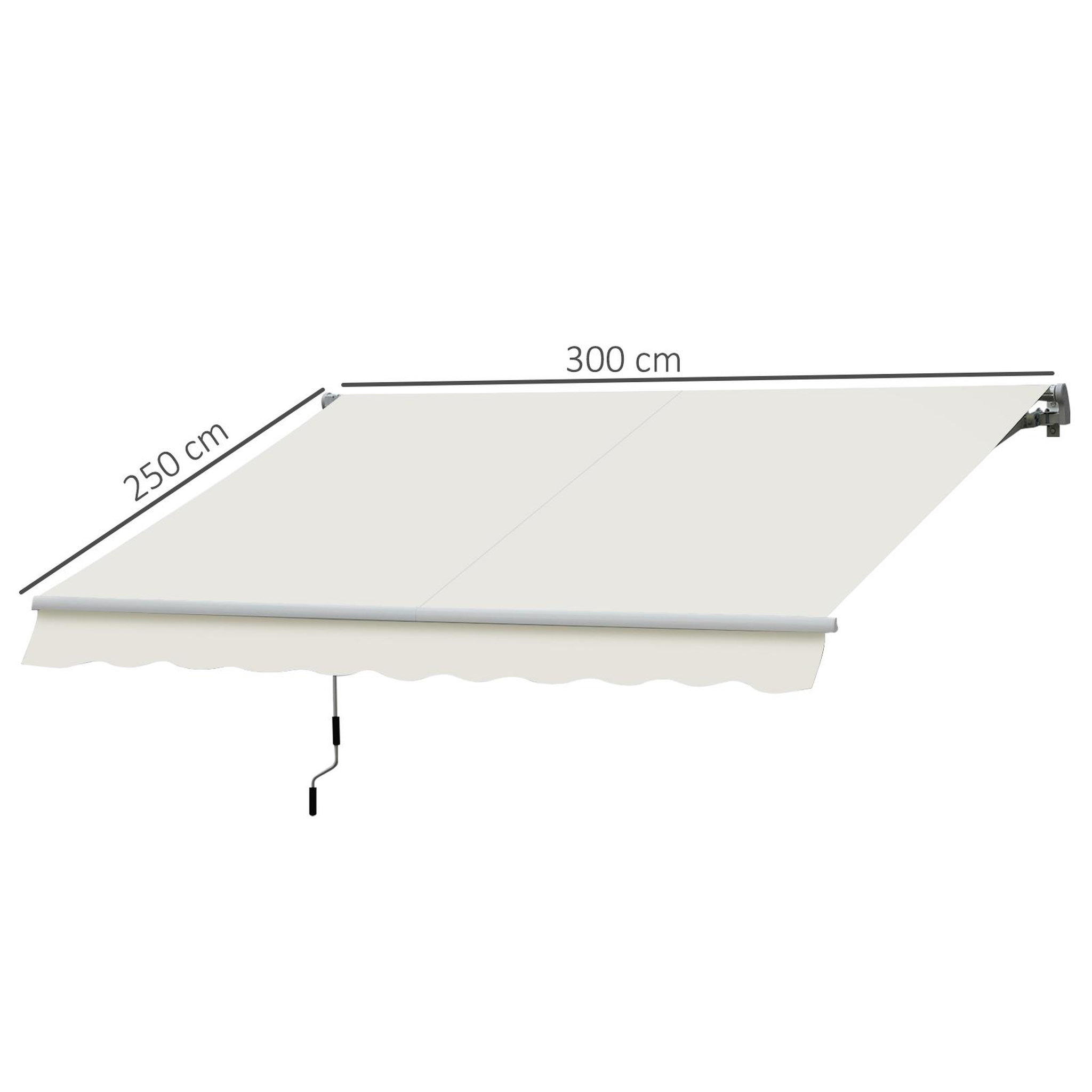 Voir la diapositive 3 : OUTSUNNY Store banne manuel rétractable aluminium polyester imperméabilisé 3L x 2,5l m crème