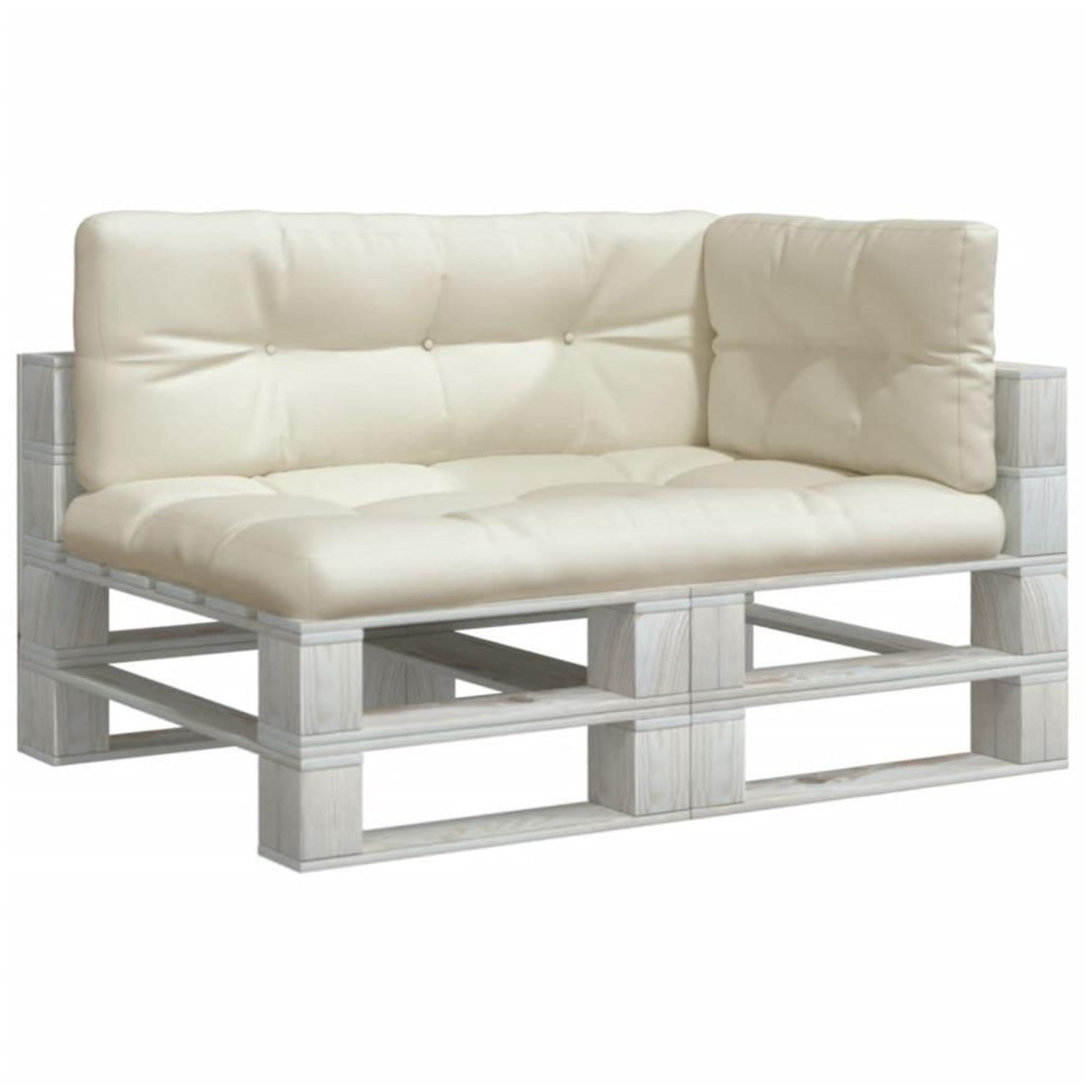 VIDAXL Coussins de palette lot de 3 creme tissu