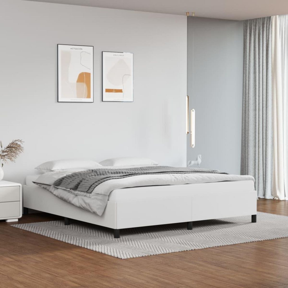 VIDAXL Cadre de lit sans matelas blanc 160x200 cm similicuir